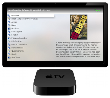 nessViewer Media Server access via Apple TV
